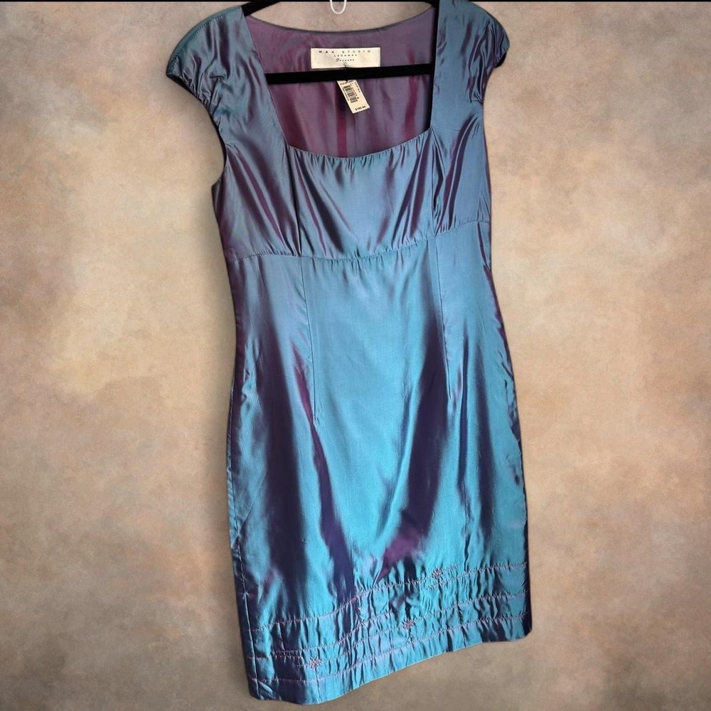 90s Coquette Garden Fairy blue metallic dress